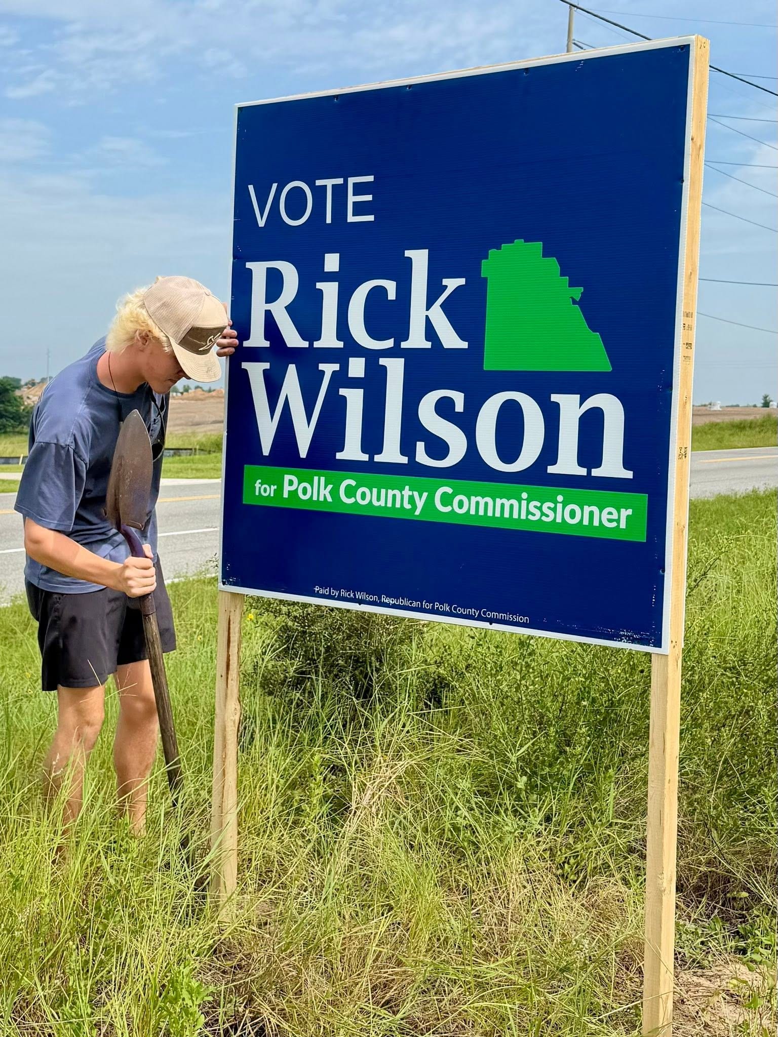 A Vote Rick Wilson for Polk County Commissioner yard sign